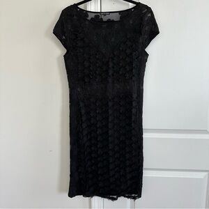Black 3D Floral Dress